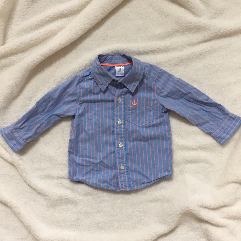 12 month carter’s long sleeve button up shirt.